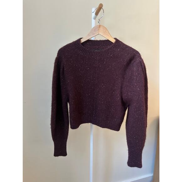 Isabel Marant Baby Alpaca-Blend Sweater in Marled Burgundy, Size FR 36 (US 4) - Picture 1 of 4